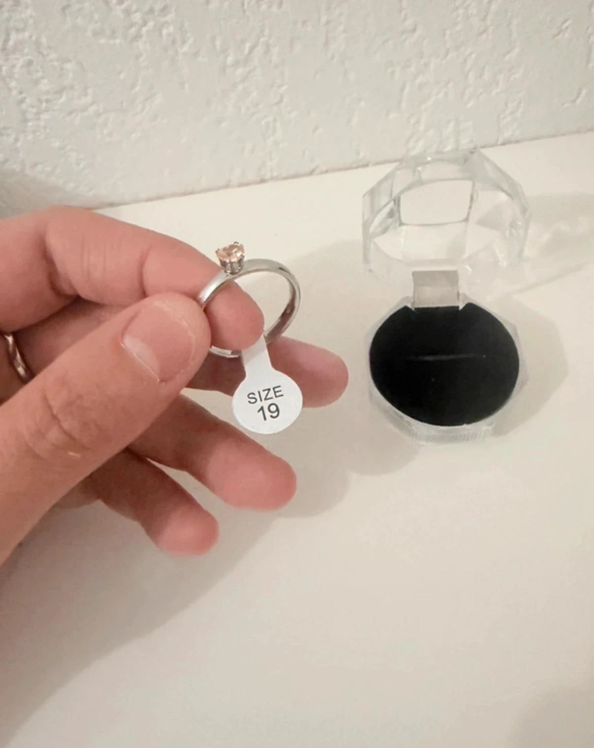 Solitaire hartvormige ring lichtoranje roestvrijstaal zilver - maat 50 (16mm) - doos inbegrepen – photo 4